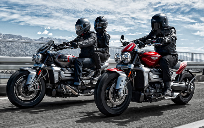 Обои картинки фото 2020 triumph rocket 3, мотоциклы, triumph, rocket, 3, 2020, новые, красный, черный