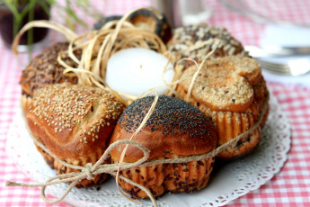 Картинка еда хлеб выпечка свеча бечевка