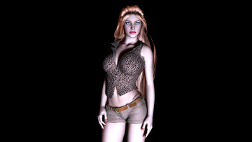 Картинка 3д графика people люди рыжеволосая взгляд