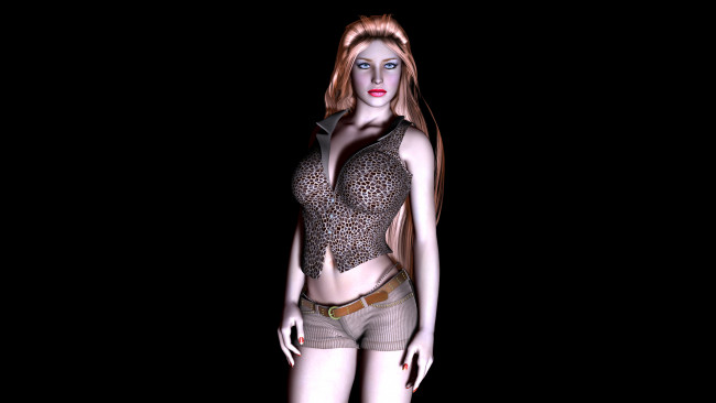 Обои картинки фото 3д, графика, people, люди, рыжеволосая, взгляд