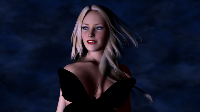 Обои картинки фото 3д, графика, people, люди, взгляд, блондинка