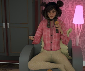 Картинка 3д+графика люди+ people взгляд девушка