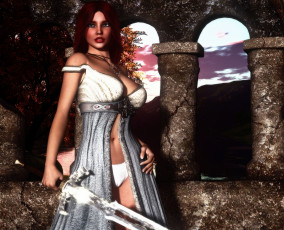 Картинка 3д+графика амазонки+ amazon взгляд меч девушка