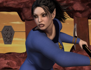 Картинка time+kirk 3д+графика фантазия+ fantasy эльфийка взгляд поза