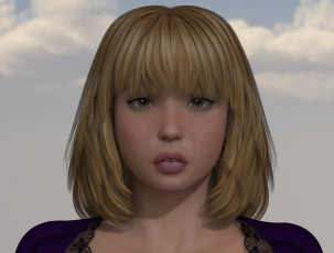 Картинка 3д+графика портрет+ portraits девушка взгляд волосы