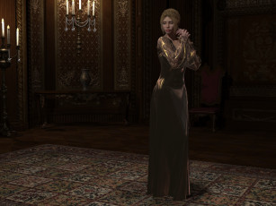 Картинка 3д+графика люди+ people свечи мрак комната взгляд девушка