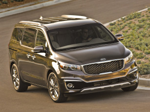 обоя автомобили, kia, 2015г, sedona, sxl, темный