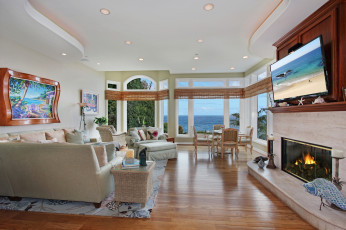 Картинка интерьер гостиная камин мебель стиль цветы living room fireplace furniture style colors