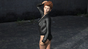 Картинка 3д+графика люди+ people девушка взгляд рыжая