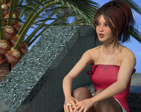 Обои картинки фото 3д графика, люди , people, девушка, взгляд