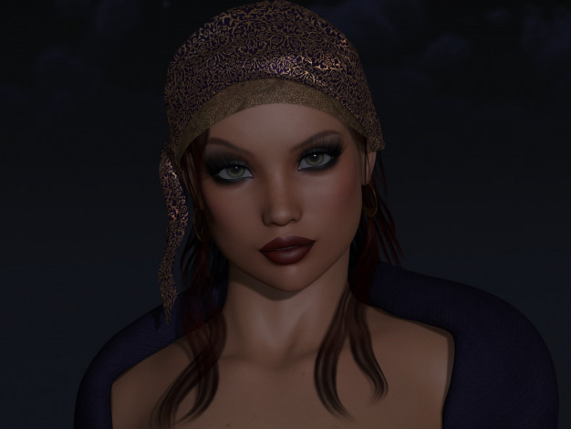 Обои картинки фото 3д графика, портрет , portraits, фон, взгляд, девушка