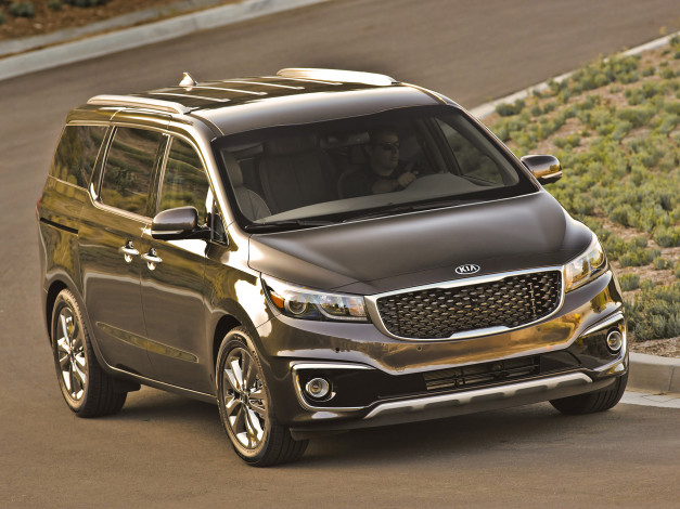 Обои картинки фото автомобили, kia, 2015г, sedona, sxl, темный