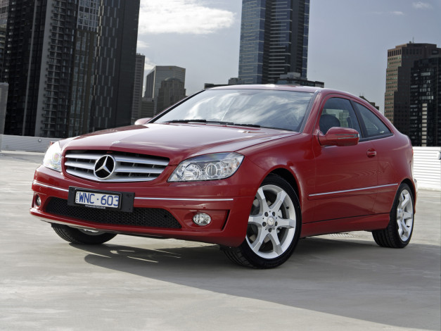 Обои картинки фото автомобили, mercedes-benz, clc, 200, kompressor, au-spec, красный