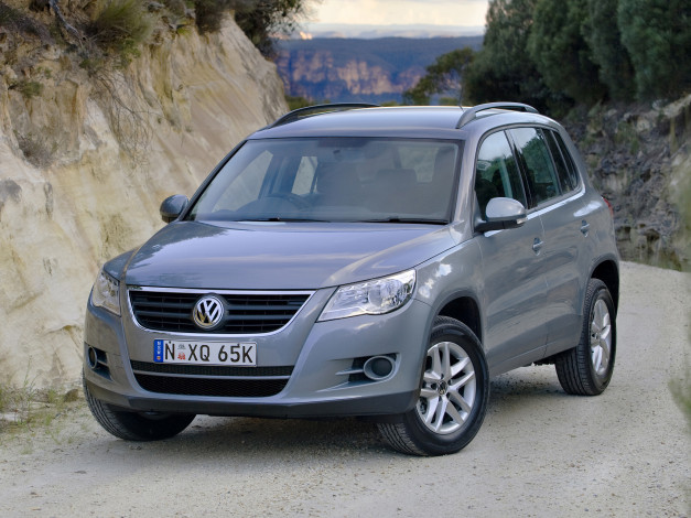 Обои картинки фото автомобили, volkswagen, tiguan, au-spec, серый