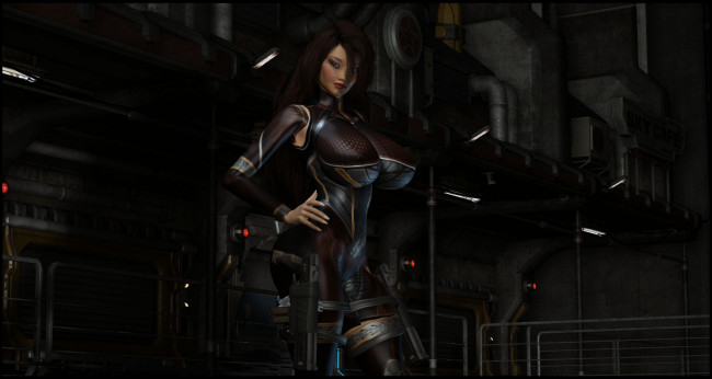 Обои картинки фото 3д графика, люди , people, девушка, взгляд, фон