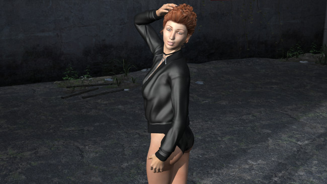 Обои картинки фото 3д графика, люди , people, девушка, взгляд, рыжая