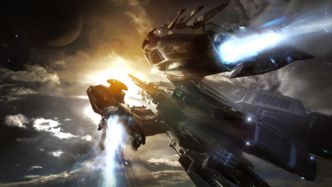 Обои картинки фото видео игры, star citizen, космический, корабль, полет, вселенная