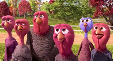 Картинка мультфильмы free+birds взгляд индюк деревья