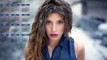 Картинка календари девушки макияж снег взгляд