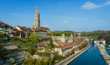 Картинка berner+m& 252 nster города берн+ швейцария простор