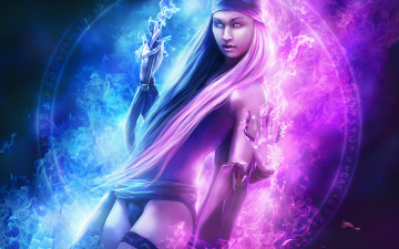 Картинка фэнтези маги +волшебники фон девушка магия взгляд
