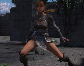 Картинка 3д+графика эльфы+ elves взгляд фон эльфийка