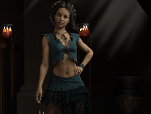 Картинка 3д+графика люди+ people девушка взгляд фон