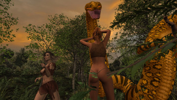 Картинка 3д+графика фантазия+ fantasy взгляд змея фон девушки