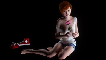 Картинка 3д+графика люди+ people девушка взгляд фон