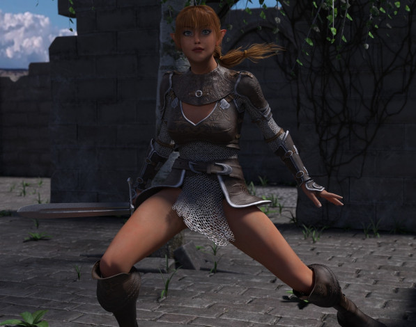 Обои картинки фото 3д графика, эльфы , elves, взгляд, фон, эльфийка