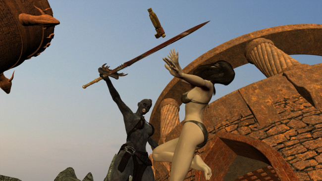 Обои картинки фото 3д графика, фантазия , fantasy, девушки, кот, взгляд, фон