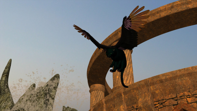 Обои картинки фото 3д графика, фантазия , fantasy, кот