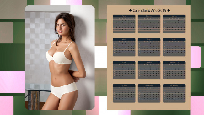 Обои картинки фото календари, девушки, взгляд