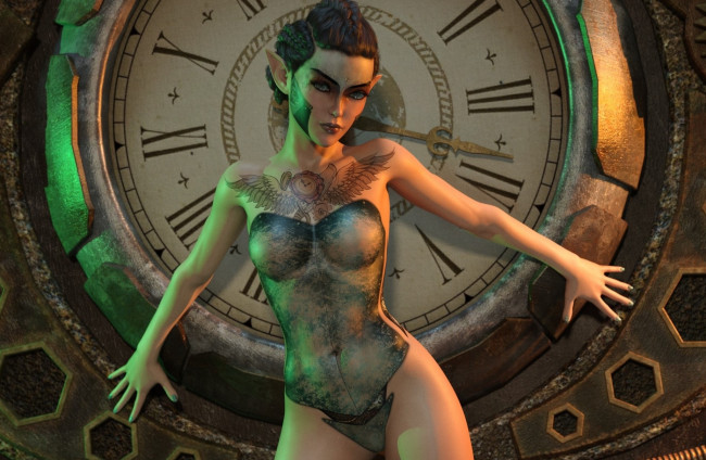 Обои картинки фото 3д графика, эльфы , elves, фон, эльфийка, взгляд