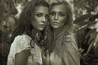 Картинка календари компьютерный+дизайн девушка двое взгляд женщина calendar 2019