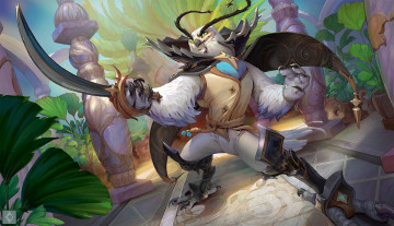 Картинка фэнтези существа существо оружие сад airon