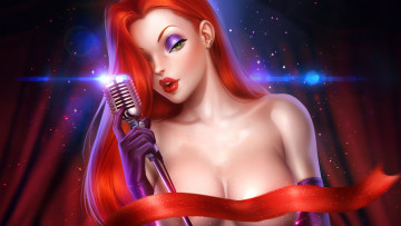 Картинка рисованное комиксы девушка фон взгляд микрофон