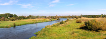 Картинка природа реки озера река луга деревья кусты