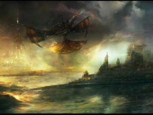 Картинка фэнтези космические корабли звездолеты станции