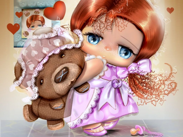 Обои картинки фото рисованные, дети