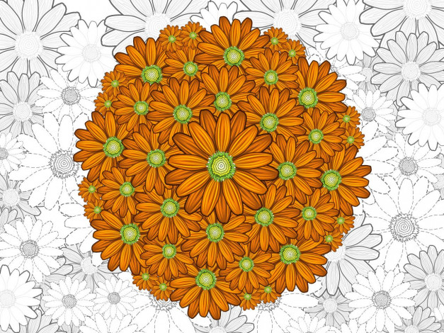 Обои картинки фото рисованные, цветы