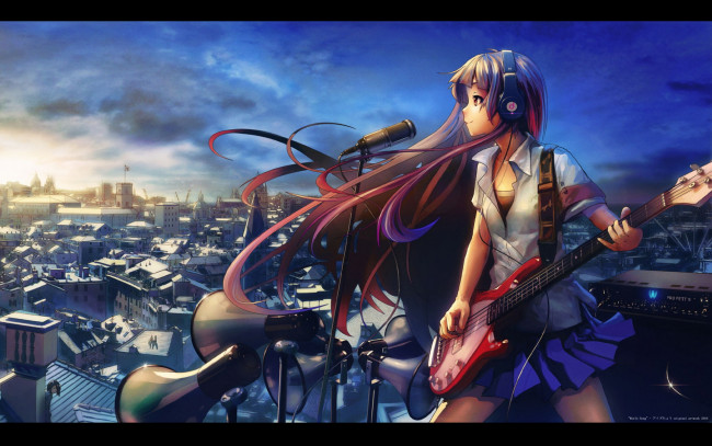 Обои картинки фото аниме, headphones, instrumental