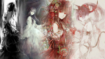 Картинка аниме touhou девушки