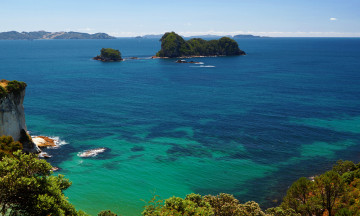Картинка cathedral cove new zealand природа побережье море