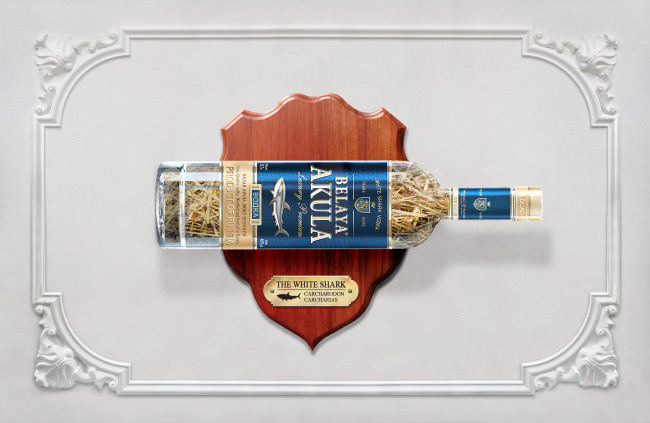 Обои картинки фото white, shark, vodka, бренды, белая, акула, водка