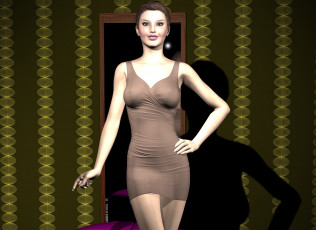 Картинка 3д+графика люди+ people взгляд девушка фон