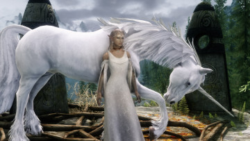 Картинка 3д+графика эльфы+ elves эльфийка единорог взгляд девушка