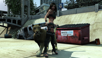 Картинка 3д+графика фантазия+ fantasy девушка лев взгляд