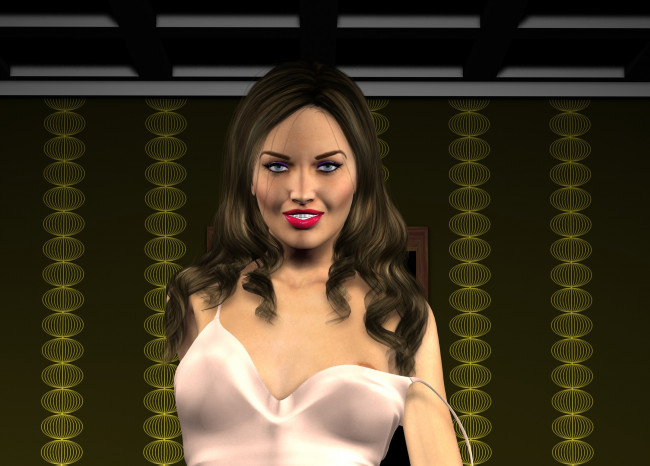 Обои картинки фото 3д графика, люди , people, взгляд, фон, девушка