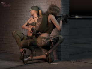 Картинка 3д+графика фантазия+ fantasy оружие фон взгляд девушки